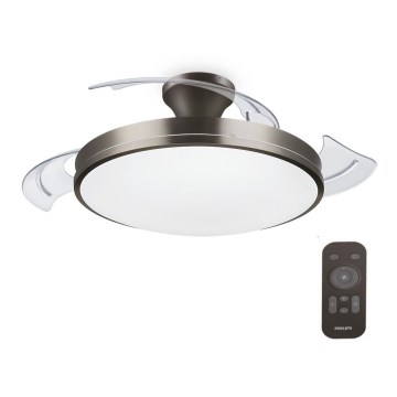 Philips-LED Mennyezeti lámpa ventilátorral BLISS LED/35W/230V 5500/4000/2700K nikkel + távirányítás