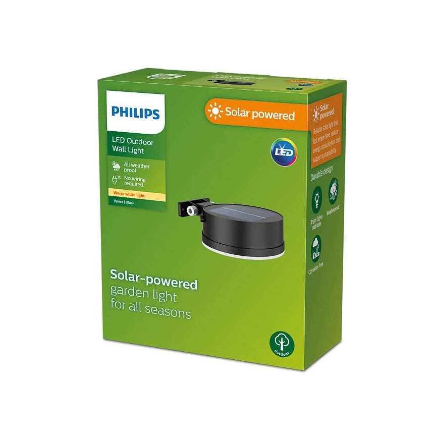 Philips - LED Napelemes fali lámpa VYNCE LED/1,5W/3,7V IP44