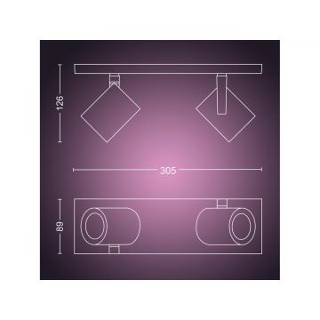 Philips - LED RGBW Dimmelhető spotlámpa Hue ARGENTA 2xGU10/4,2W/230V 2000-6500K