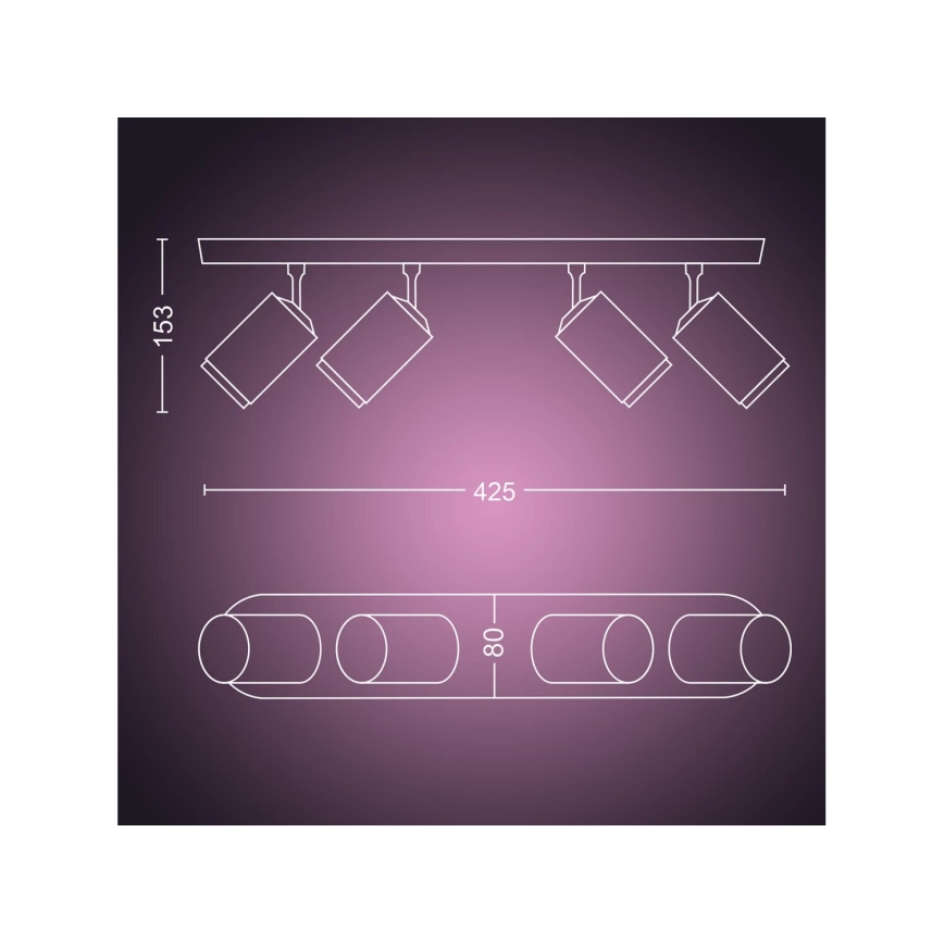 Philips - LED RGBW Dimmelhető spotlámpa Hue FUGATO 4xGU10/4,2W/230V 2000-6500K fekete