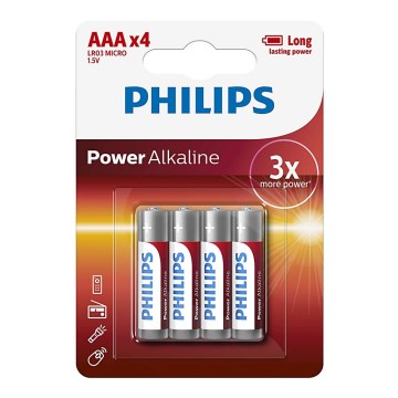 Philips LR03P4B/10 - 4 db alkáli elem AAA POWER ALKALINE 1,5V 1150mAh