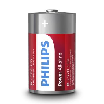 Philips LR20P2B/10 - 2 db alkáli elem D POWER ALKALINE 1,5V 14500mAh