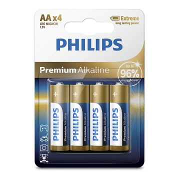 Philips LR6M4B/10 - 4 db alkáli elem AA PREMIUM ALKALINE 1,5V 3200mAh