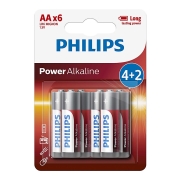 Philips LR6P6BP/10 - 6 db alkáli elem AA POWER ALKALINE 1,5V 2600mAhV