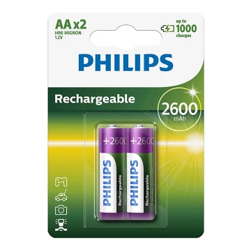 Philips R6B2A260/10 - 2 db tölthető elem AA MULTILIFE NiMH/1,2V/2600 mAh