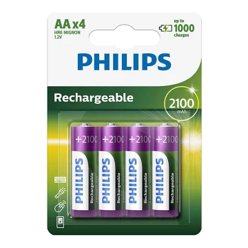 Philips R6B4A210/10 - 4 db tölthető elem AA MULTILIFE NiMH/1,2V/2100 mAh