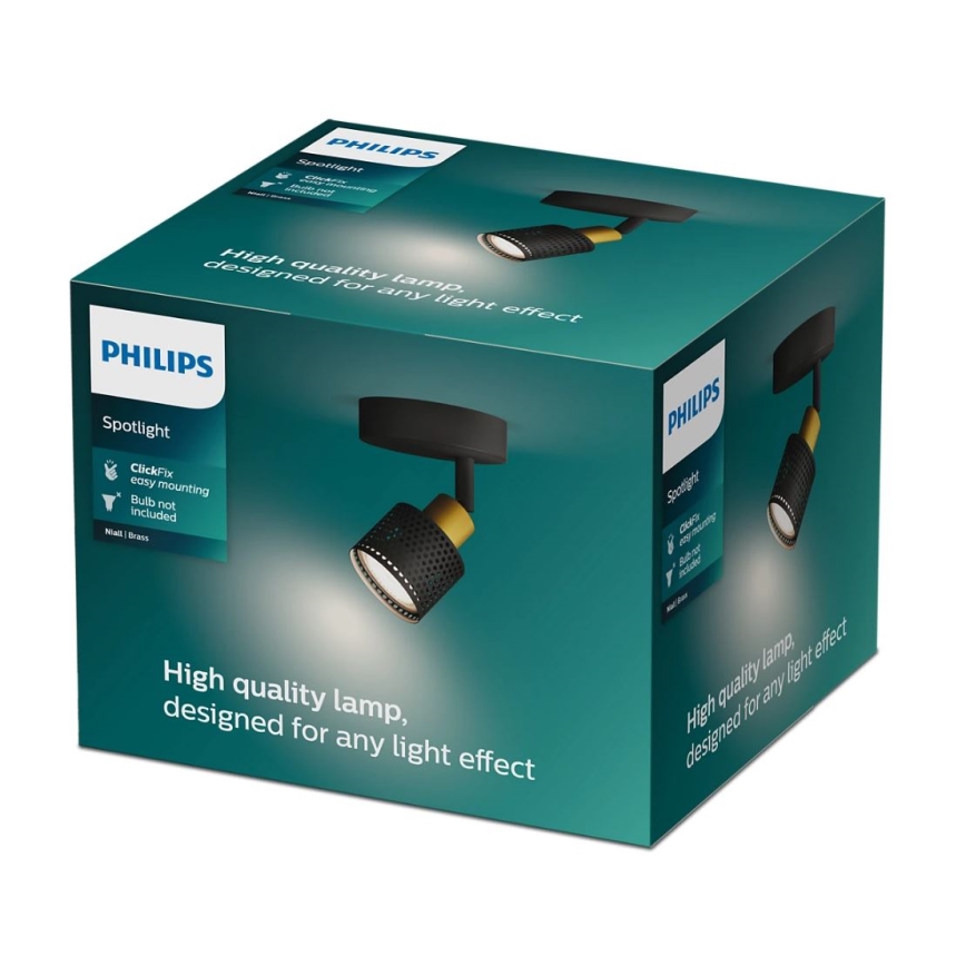 Philips - Spotlámpa NIALL 1xGU10/5W/230V fekete/réz