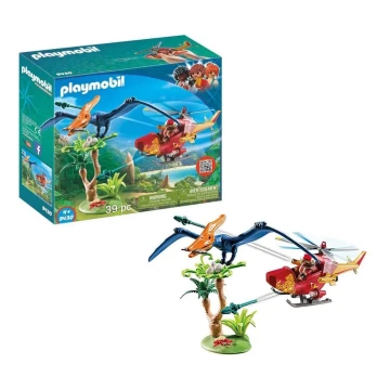 Playmobil - Gyerek építőkészlet Pterodactyl és helikopter 39 db