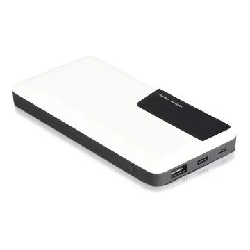 Power Bank kijelzővel 10000mAh/3,7V fehér