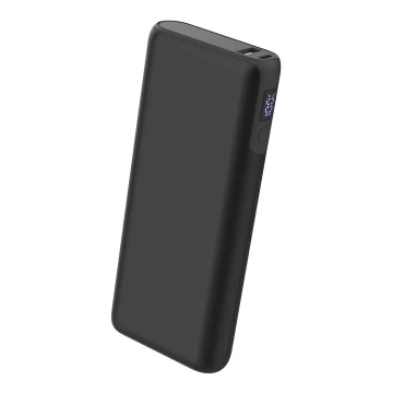 Power Bank LED kijelzővel Power Delivery 20000 mAh/65W/3,7V fekete