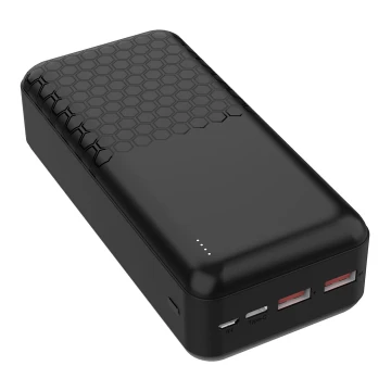 Power Bank Power Delivery 30000 mAh/22,5W/3,7V fekete