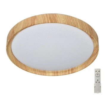 Prezent 71330 - LED Dimmelhető mennyezeti lámpa WOODEN LED/33W/230V 3000-6500K+ távirányító