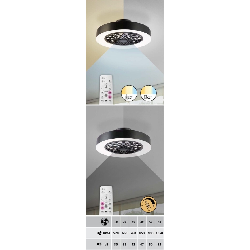 Rabalux - LED Dimmelhető mennyezeti lámpa ventilátorral LED/35W/230V 3000-6000K + távirányító