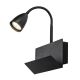 Rabalux - Fali lámpa polccal és USB port 1xGU10/25W/230V fekete