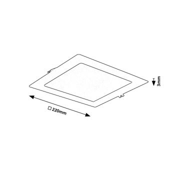 Rabalux - LED Beépíthető lámpa LED/18W/230V 22x22 cm fekete