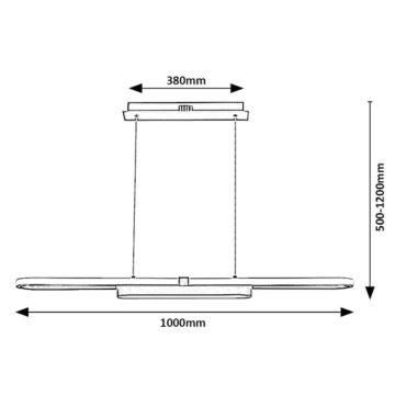 Rabalux - LED Csillár zsinóron LED/48W/230V 4000K fekete