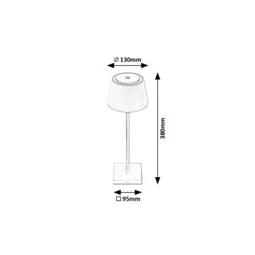 Rabalux - LED Dimmelhető Asztali lámpa tölthető LED/4W/3,7V 1800 mAh 3000-5000K IP44 ezüst