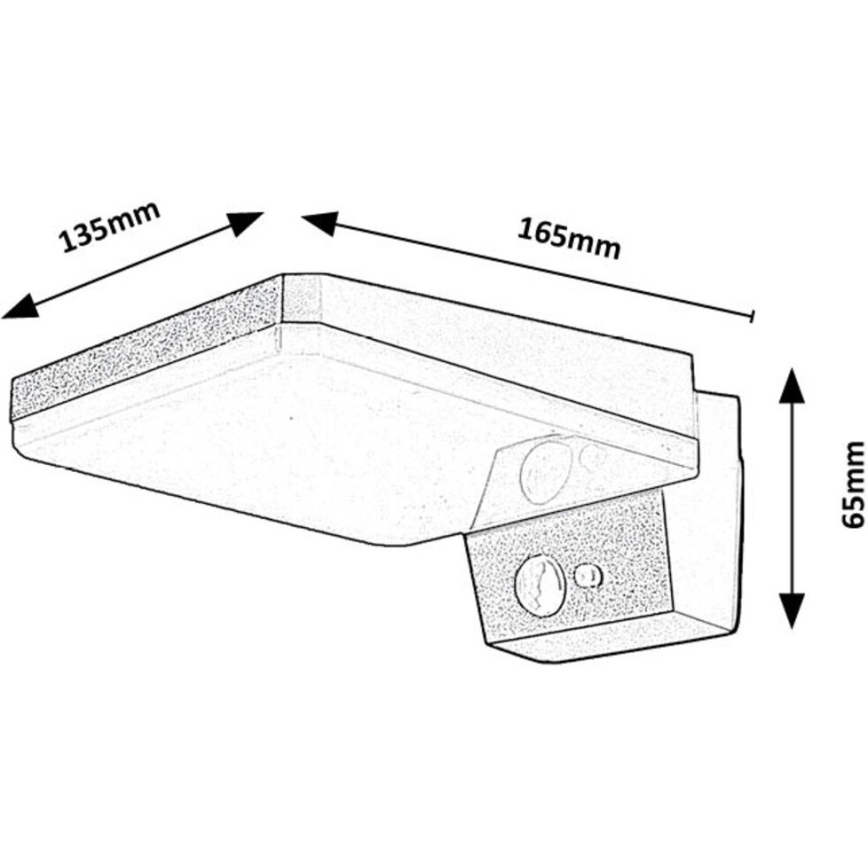 Rabalux - LED Dimmelhető napelemes fali lámpa érzékelővel LED/4,4W/3,7V IP54 fekete