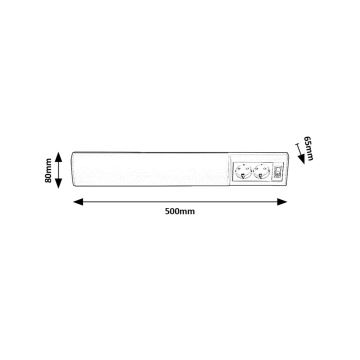 Rabalux - LED Pultmegvilágító 2 aljzattal LED/10W/230V 4000K 50 cm fehér