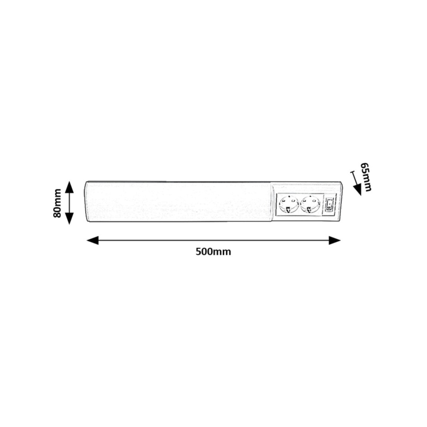 Rabalux - LED Pultmegvilágító 2 aljzattal LED/10W/230V 4000K 50 cm fehér