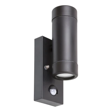 Rabalux - Kültéri fali lámpa érzékelős 2xGU10/10W/230V IP44 fekete