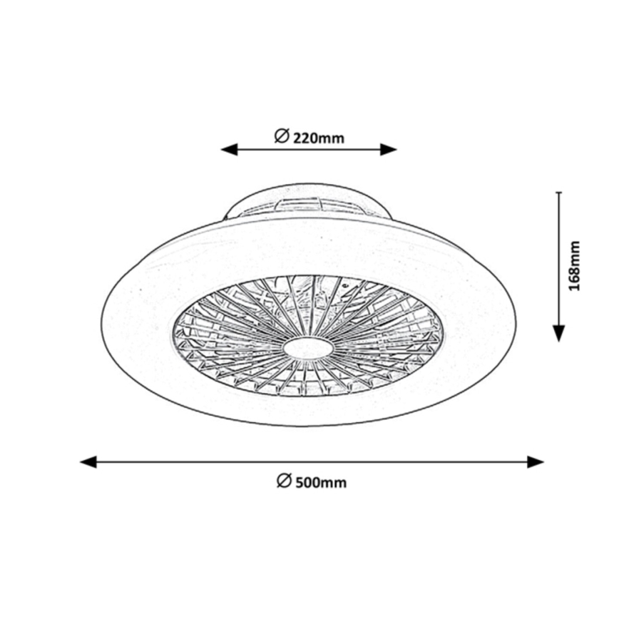 Rabalux - LED Dimmelhető mennyezeti lámpa ventilátorral LED/30W/230V + távirányító 3000-6500K