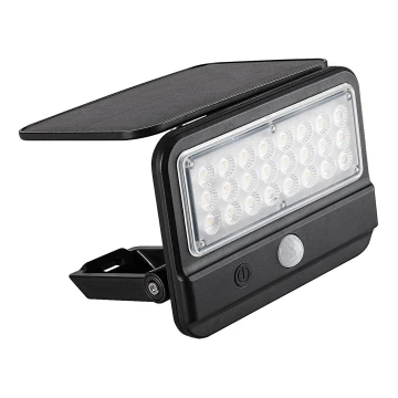 Rabalux - LED Napelemes érzékelős fali lámpa LED/7W/3,7V IP54 fekete