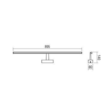 Redo 01-1678 - LED Fürdőszobai tükörmegvilágító NEPTUNE 1xLED/18W/230V IP44