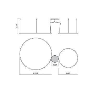 Redo 01-1720 - LED Csillár zsinóron ORBIT LED/42W + LED/66W/230V fehér