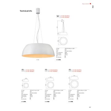 Redo 01-1732 - LED Csillár zsinóron BLAIR LED/55W/230V 3000K fehér