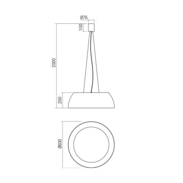 Redo 01-1732 - LED Csillár zsinóron BLAIR LED/55W/230V 3000K fehér