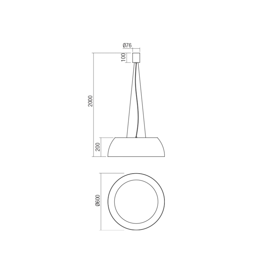 Redo 01-1732 - LED Csillár zsinóron BLAIR LED/55W/230V 3000K fehér