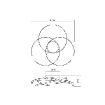 Redo 01-1801 - LED Dimmelhető mennyezeti lámpa ALIEN LED/60W/230V 3000K átm. 70 cm fehér