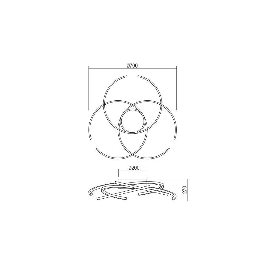 Redo 01-1801 - LED Dimmelhető mennyezeti lámpa ALIEN LED/60W/230V 3000K átm. 70 cm fehér