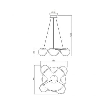 Redo 01-2112 - LED Dimmelhető csillár zsinóron CORRAL LED/60W/230V 3000K arany