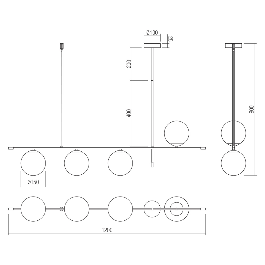 Redo 01-2949 - Csillár zsinóron ESSENTIAL 4xE14/28W/230V