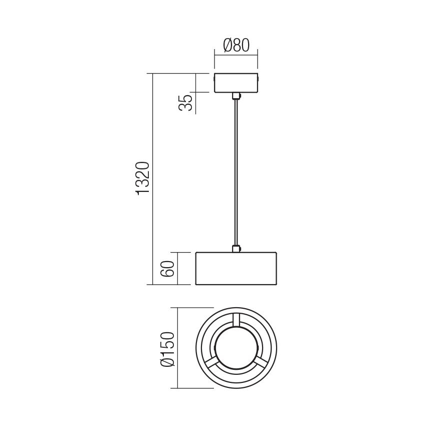 Redo 01-3100 - LED Csillár zsinóron PUNKT LED/6W/230V réz