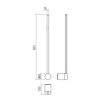 Redo 01-3122 - LED Fali lámpa TABOO LED/9W/230V fekete