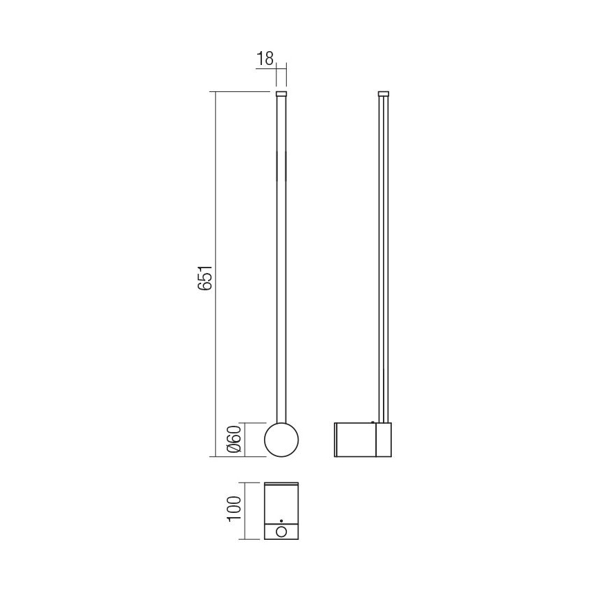 Redo 01-3122 - LED Fali lámpa TABOO LED/9W/230V fekete