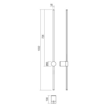 Redo 01-3125 - LED Fali lámpa TABOO LED/11W/230V fekete