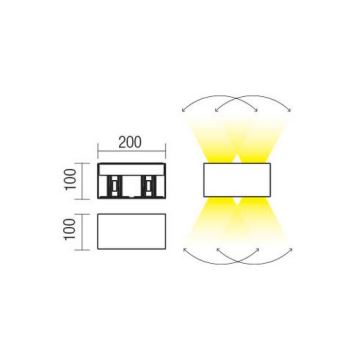 Redo 90303 - LED Kültéri fali lámpa VARY 4xLED/5W/230V 4000K IP54 antracit