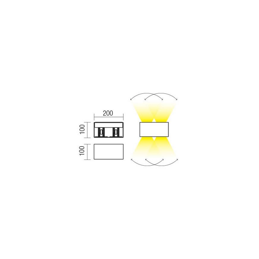 Redo 90303 - LED Kültéri fali lámpa VARY 4xLED/5W/230V 4000K IP54 antracit