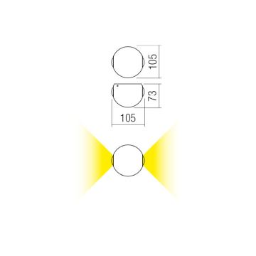 Redo 90498 - LED Kültéri fali lámpa MILESTONE 2xLED/3W/230V IP54 antracit