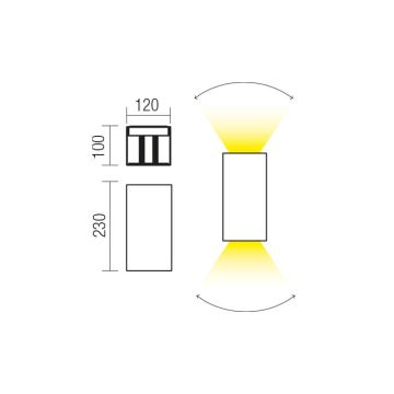 Redo 90553 - LED Kültéri fali lámpa VARY 2xLED/10W/230V 3000K IP54 antracit