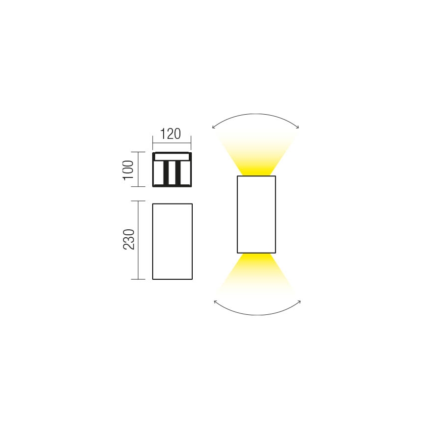 Redo 90553 - LED Kültéri fali lámpa VARY 2xLED/10W/230V 3000K IP54 antracit