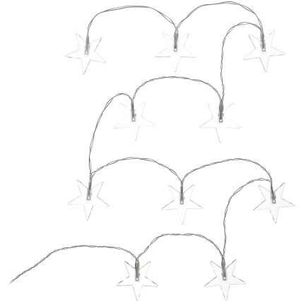 LED Dekoratív lánc 10xLED/2xAA 1,8m hideg fehér