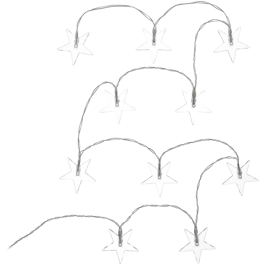 LED Dekoratív lánc 10xLED/2xAA 1,8m hideg fehér