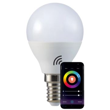 RGB LED Dimmelhető izzó G45 E14/5,5W/230V 3000-6500K Wi-fi Tuya