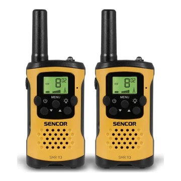 Sencor - KÉSZLET 2x Walkie-talkie 3xAAA hatótáv 5 km sárga/fekete