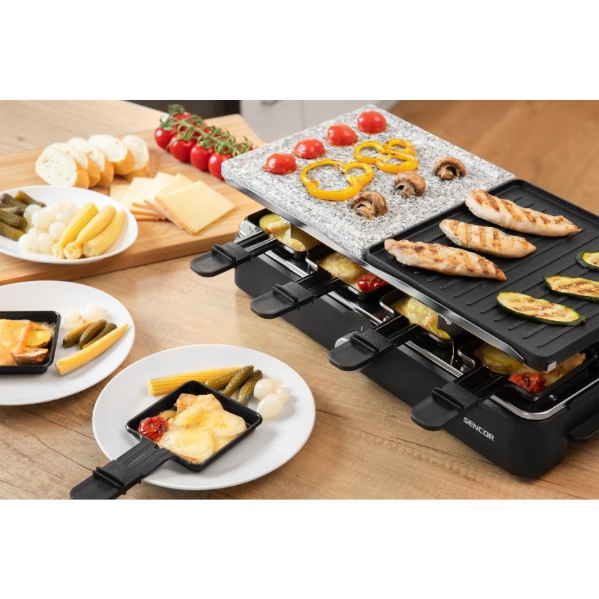 Sencor - Raclette grill kiegészítőkkel 1400W/230V